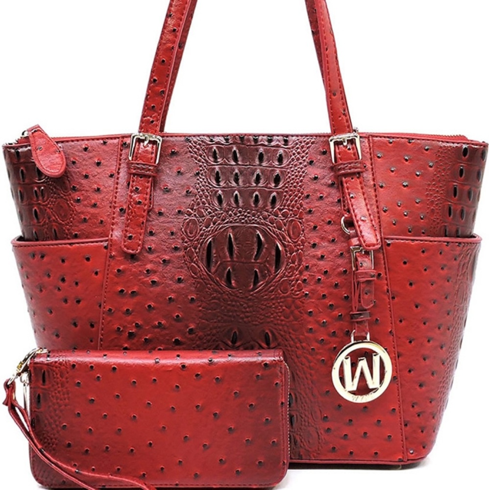 Ostrich Croc Shopper 2 pc